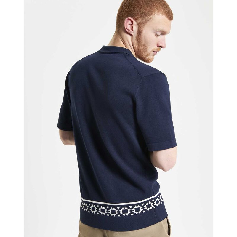 Ben Sherman Floral Border Resort Knitted Short Sleeve Shirt image number 1